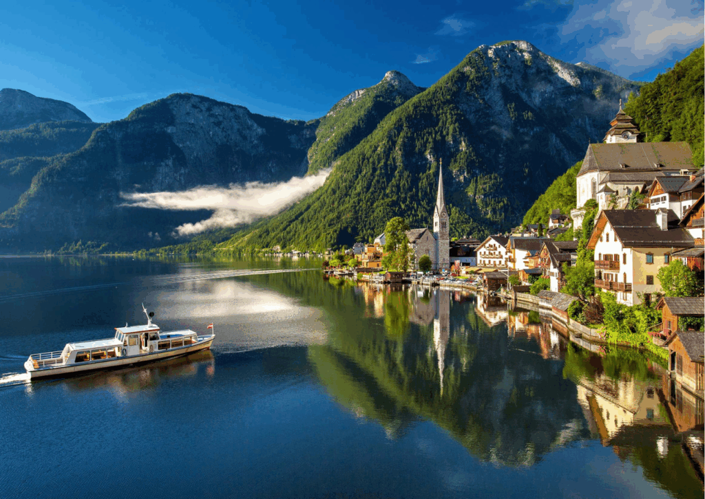 An image of a lake in Austria, where you can get easy citizenship by descent.