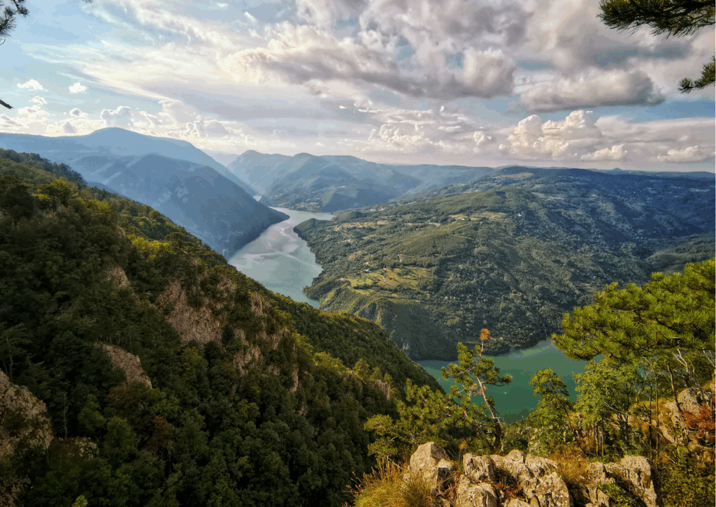 An image of a mountain landscape in Serbia, a Balkan country with easy citizenship.