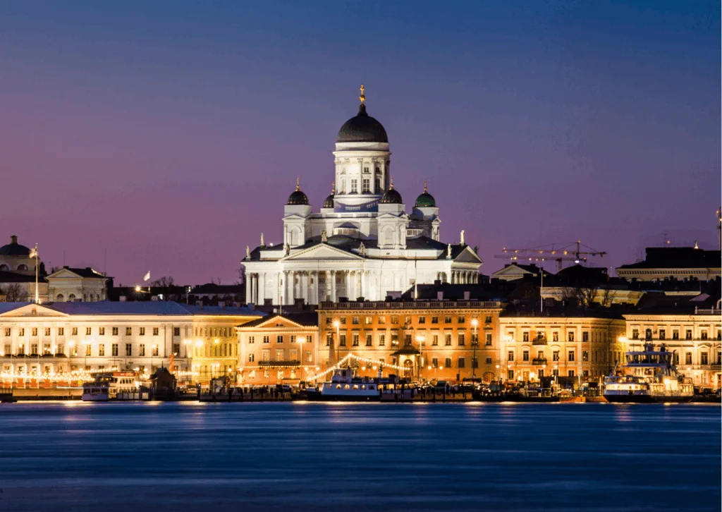 An image of the Helsinki Cathedral in Helsinki, Finland.