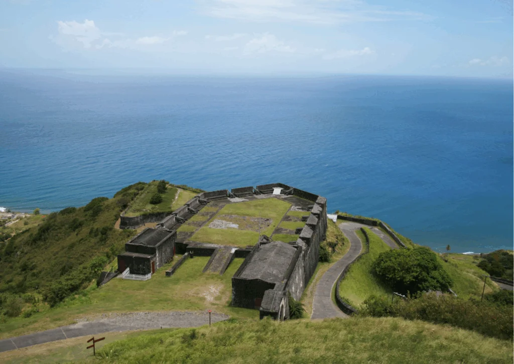 Alt: Picture of the Brimstone hill fortress in Saint Kitts and Nevis.