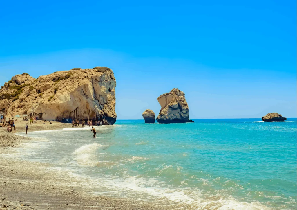 Image of a beach in Cyprus, which is a great pick for buying a house in Europe.